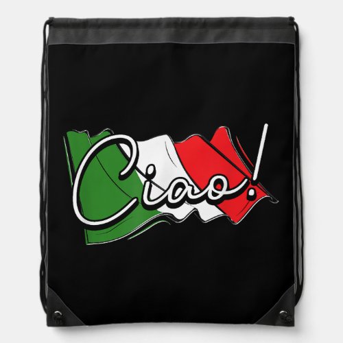 Ciao _ Italian and European Venice Scooter and La Drawstring Bag