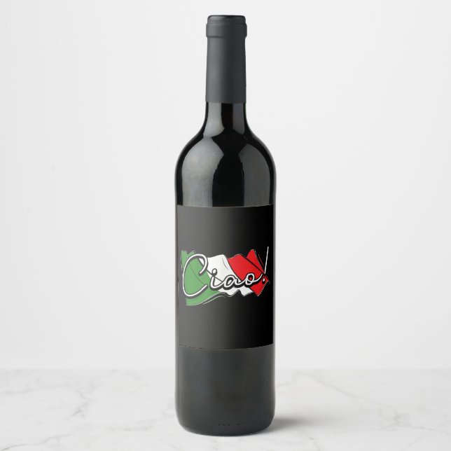 Ciao! - Italian and European Venice Scooter and La Wine Label (Front)