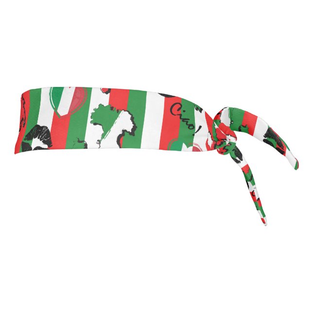 Ciao Italian Flag and Shapes Tie Headband (Rotate 90)