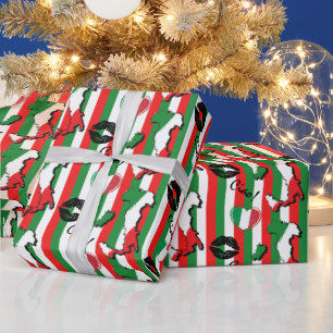Ciao Italian Flag and Shapes Wrapping Paper