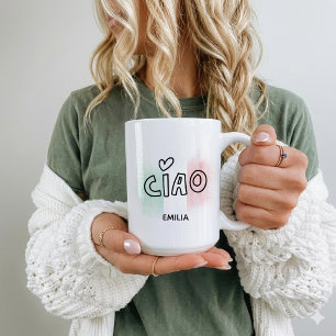 CIAO Italian flag green white red Italy  Coffee Mug