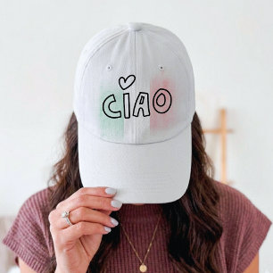 CIAO Italian flag green white red Italy  Hat