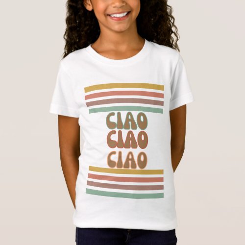 Ciao  Italian hello In Groovy Typography Tshirt 