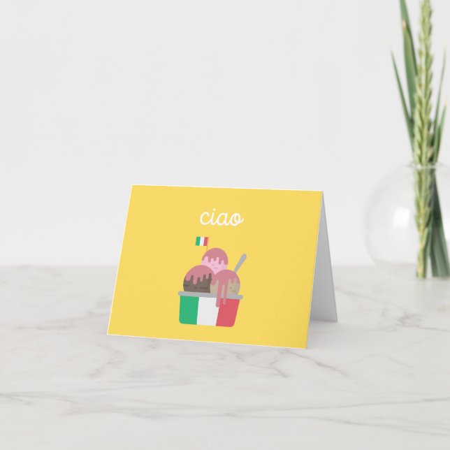 Ciao, Italian language greeting   Card (Front)