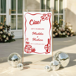 Ciao Italian Rehearsal Dinner Sign We're Engaged