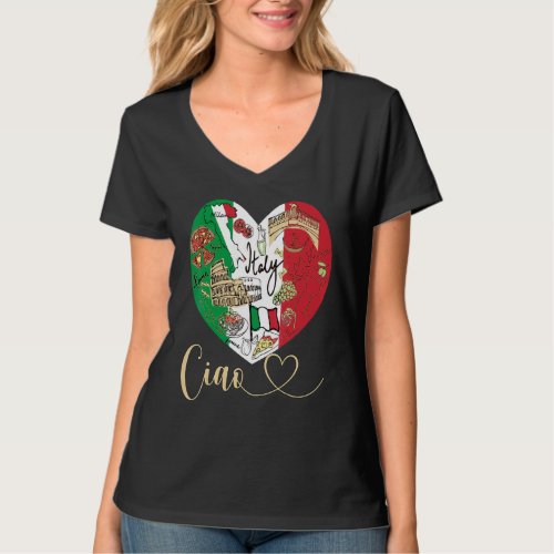Ciao Italy Cool Italy Graphic Flag Heart Cute Ital T_Shirt