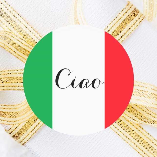 Ciao Italy italian flag Classic Round Sticker (Creator Uploaded)