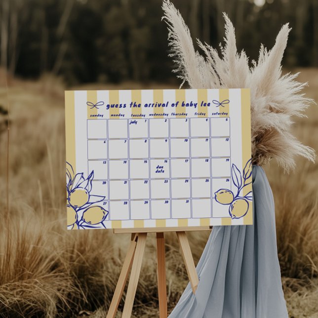 CIAO Lemon Mediterranean Guess the Due Date Game Foam Board (Creator Uploaded)