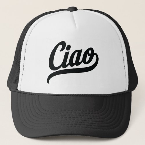 Ciao Script Black Trucker Hat
