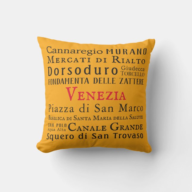 Ciao Venezia! Outdoor Pillow (Front)
