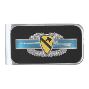 CIB 1st CAV Cavalry Division Silver Finish Money Clip