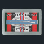 CIB Afghanistan Belt Buckle<br><div class="desc">Combat Infantry Badge (CIB) on the Afghanistan Campaign ribbon with Afghanistan Veteran text</div>