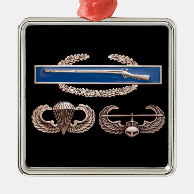 CIB Airborne Air Assault Metal Ornament (Front)