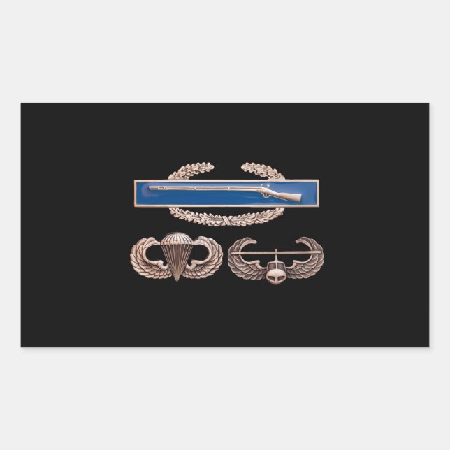 CIB Airborne Air Assault Rectangular Sticker (Front)