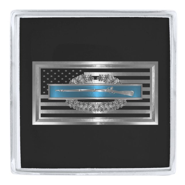 CIB Combat Infantry Badge  Silver Finish Lapel Pin (Front)