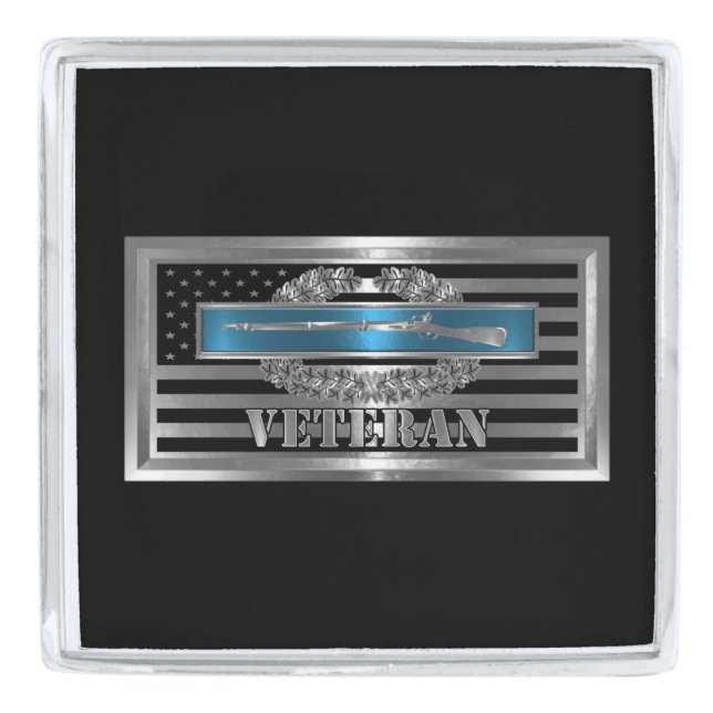 CIB Combat Infantry Badge  Silver Finish Lapel Pin (Front)