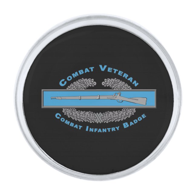 CIB Combat Infantry Badge  Silver Finish Lapel Pin (Front)