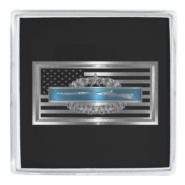 CIB Combat Infantry Badge  Silver Finish Lapel Pin (Front)