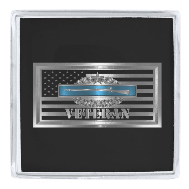 CIB Combat Infantry Badge  Silver Finish Lapel Pin (Front)