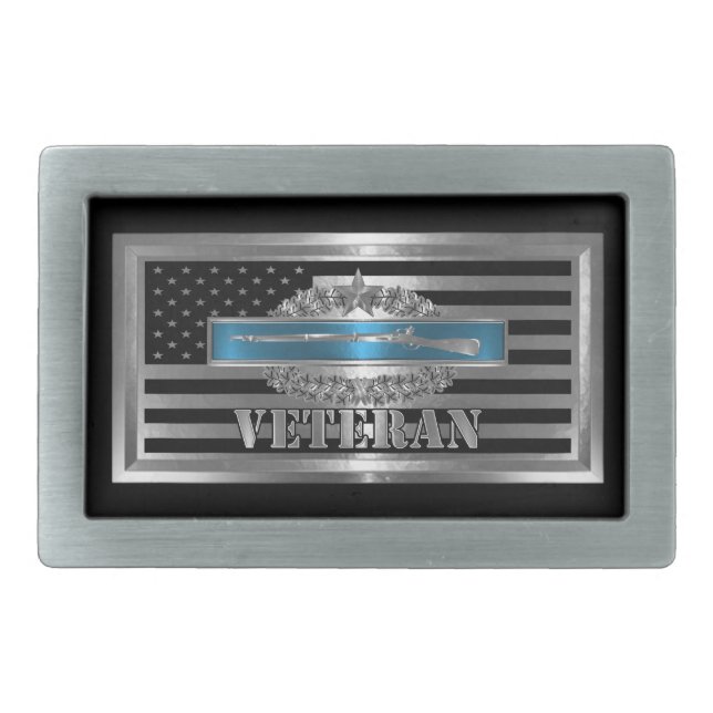 CIB Combat Infantry Badge Veteran Belt Buckle (Front)