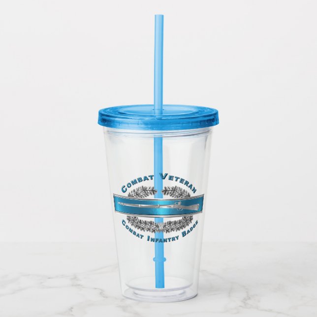 CIB Combat Veteran-Combat Infantryman Badge Acrylic Tumbler (Front)