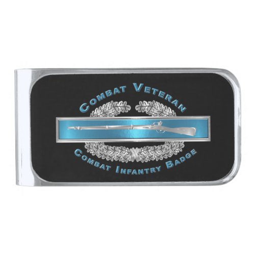 CIB Combat Veteran_Combat Infantryman Badge Silver Finish Money Clip