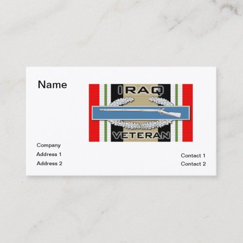 CIB Iraq Veteran Business Card