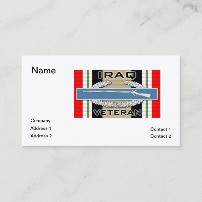CIB Iraq Veteran Business Card (Front)