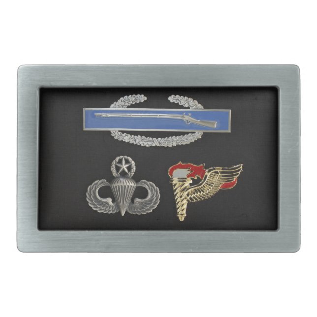 CIB Master Airborne Pathfinder Rectangular Belt Buckle (Front)