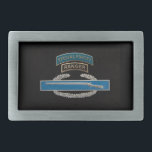 CIB Special Forces Ranger Rectangular Belt Buckle<br><div class="desc">Original photo of a Combat Infantry Badge (CIB) with Special Forces and Ranger tabs</div>