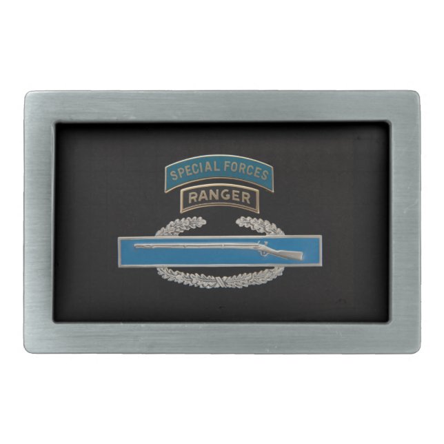 CIB Special Forces Ranger Rectangular Belt Buckle (Front)