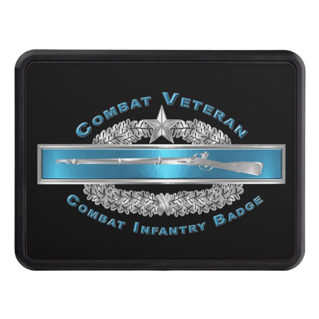 CIB Star Combat Veteran-Combat Infantryman Badge Hitch Cover (Front)