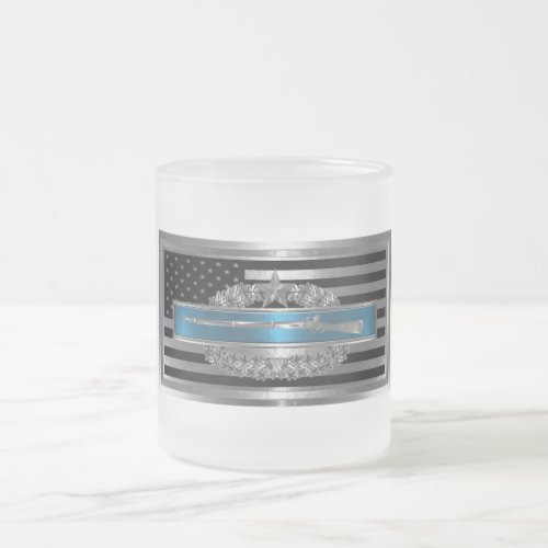 CIB with Combat Star Frosted Glass Coffee Mug