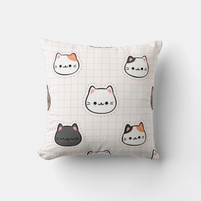 Ciba cat throw pillow (Front)