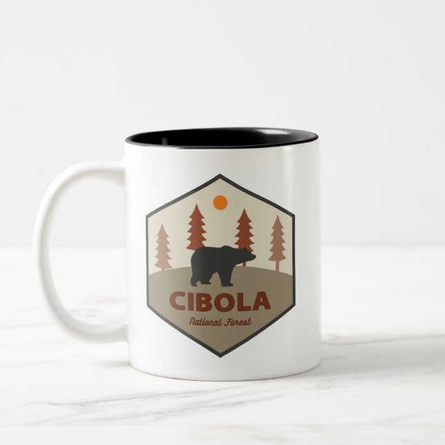 Cibola National Forest Bear Two-Tone Coffee Mug (Left)