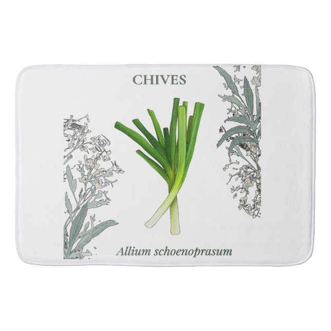 Ciboulette — Allium schoenoprasum Bath Mat (Front)