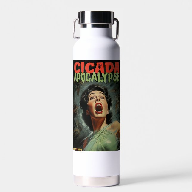 Cicada Apocalypse 2024 Water Bottle (Front)