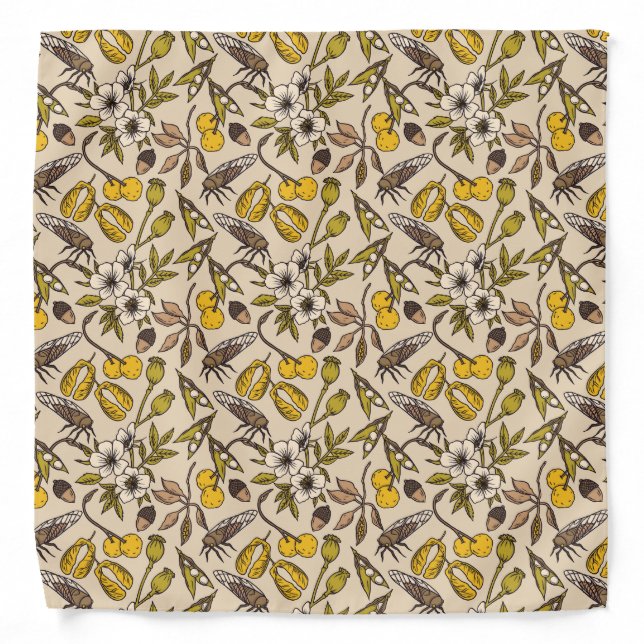 Cicada & Botanical Bandana (Front)