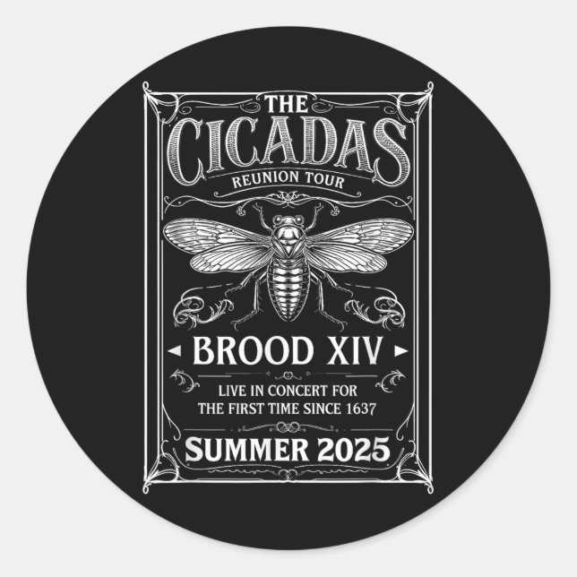 Cicada Brood Xiv Summer 2025 Reunion Tour Swarm Ci Classic Round Sticker (Front)