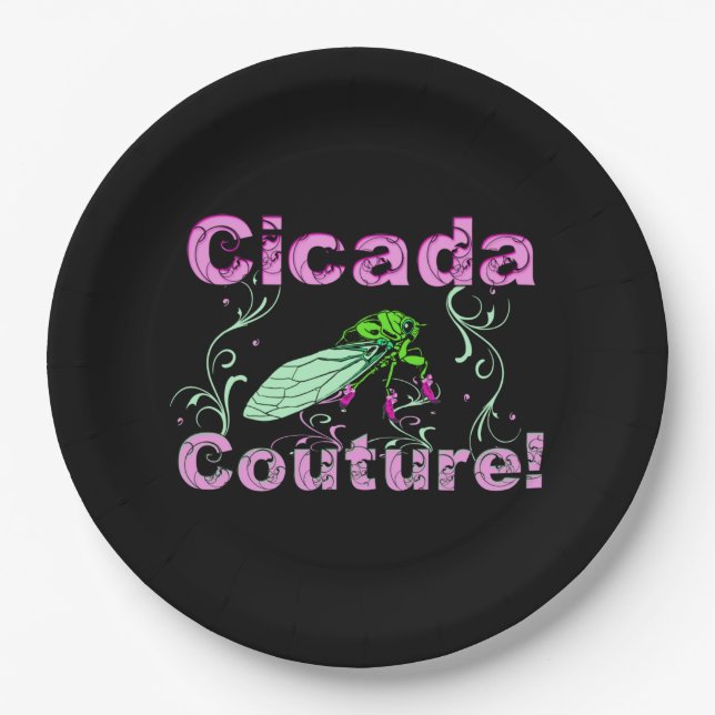 Cicada Bug - Cute Insect Lover Paper Plates (Front)