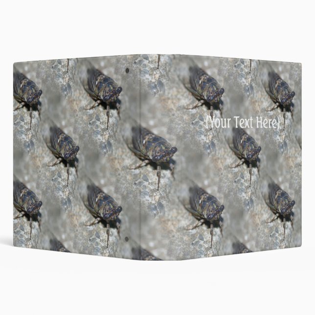 Cicada Bug Face Nature Pattern Personalized 3 Ring Binder (Background)