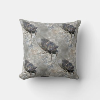 Cicada Bug Face Nature Pattern Throw Pillow by SmilinEyesTreasures at Zazzle