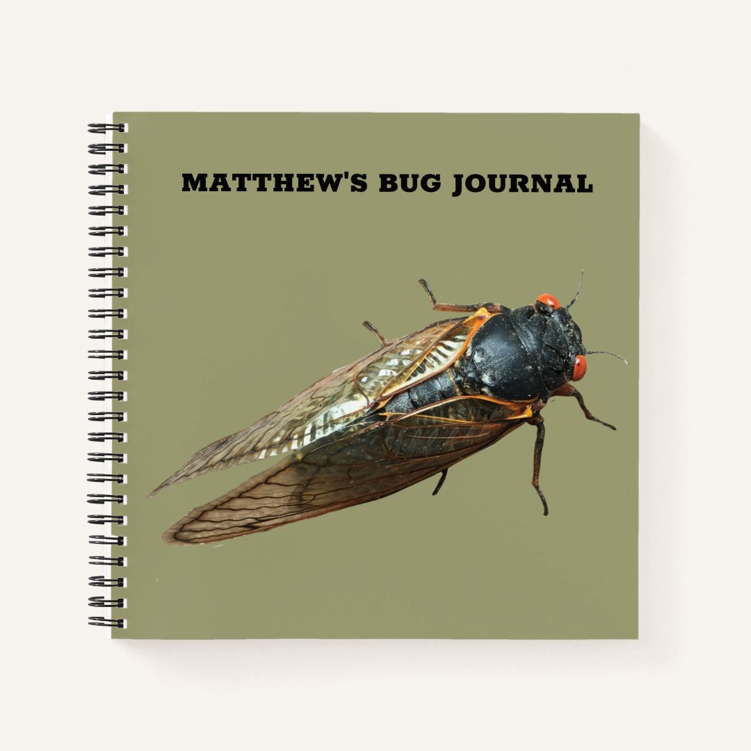 Cicada Bug Insect Photo Custom Message Notebook | Zazzle