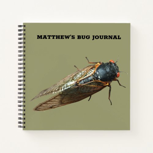 Cicada Bug Insect Photo Custom Message Notebook