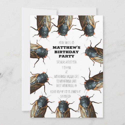 Cicada Bug Insects Photo Personalized Invitation