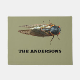 Cicada Bug Photo Creepy Insect Personalized Doormat