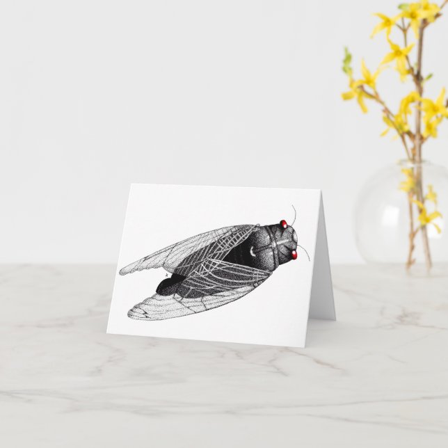 Cicada Card (Yellow Flower)