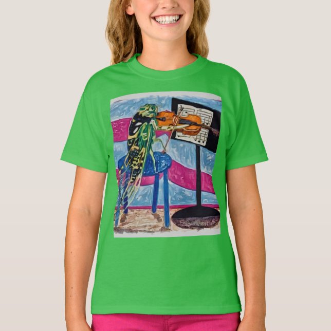 Cicada Cassandra Plays The Violin 🎻  T-Shirt (Front)