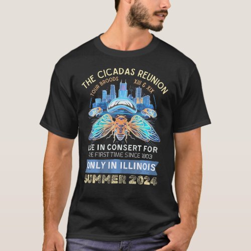 Cicada Concert Tour 2024 Illinois Cicada Broods  T_Shirt