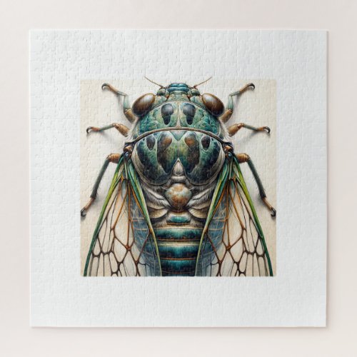 Cicada dorsal view painting IREF1802 1 _ Waterco Jigsaw Puzzle